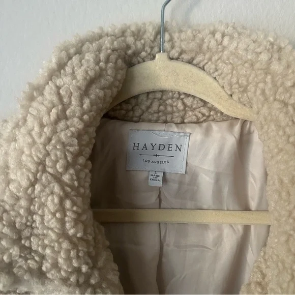 Hayden Sherpa Button Shaket in Cream Large - Picture 9 of 14